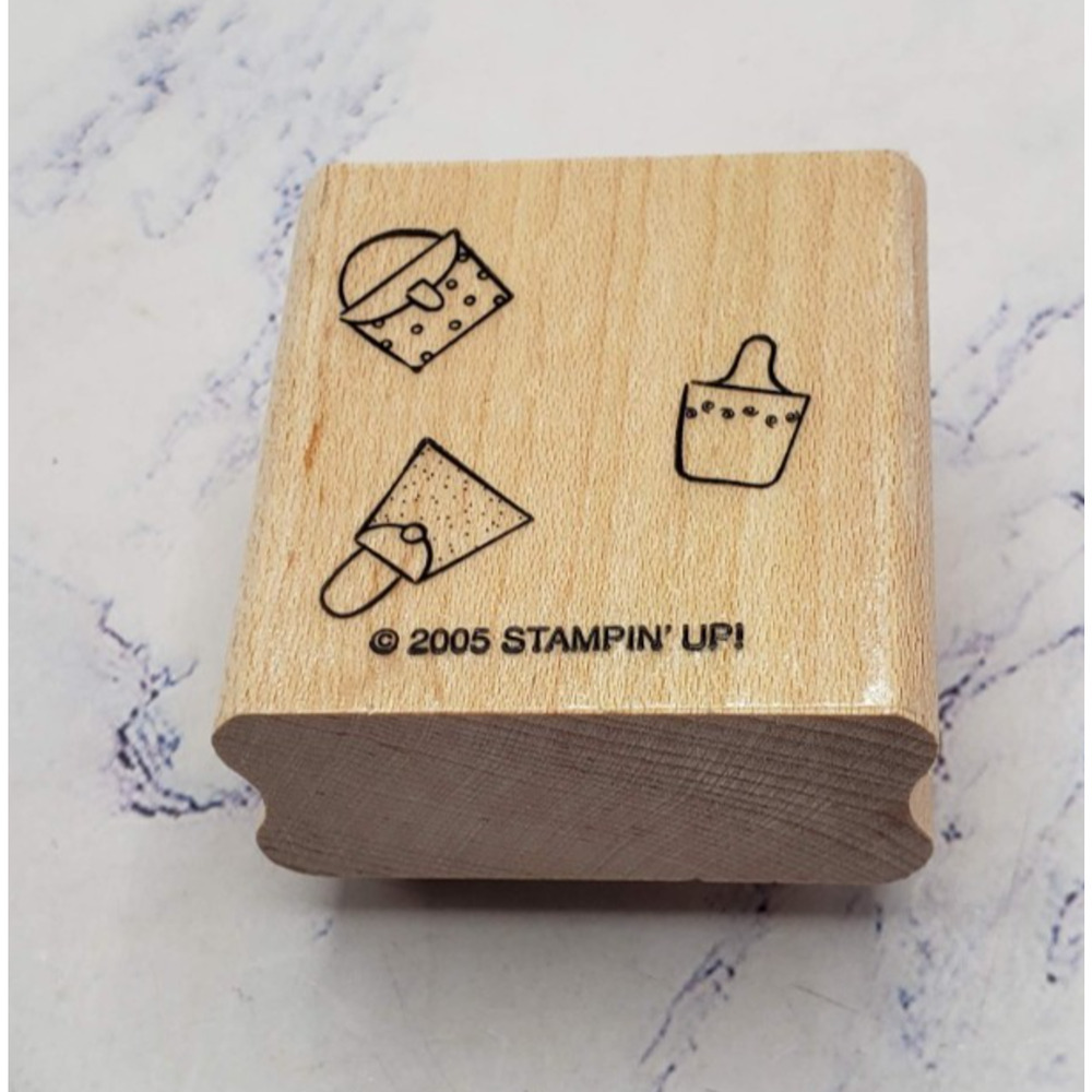 Stampin' Up! Purses Bags Fashion Small Wood Mounted Rubber Stamp